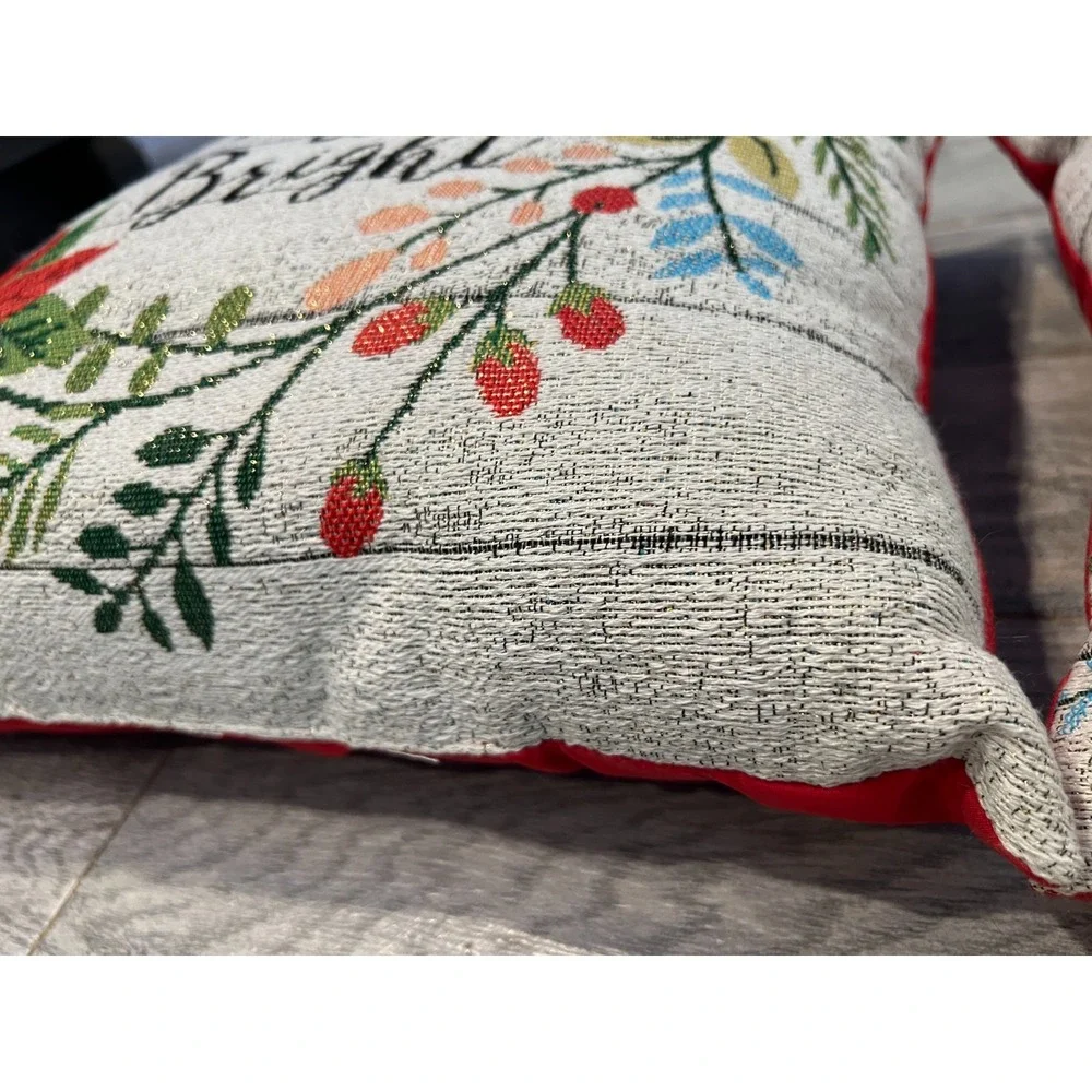 Lot of 2 Christmas accent pillows throw 16